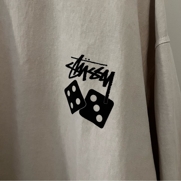 STUSSY DICE CREW OFF-WHITE XXL - Picture 2 of 4